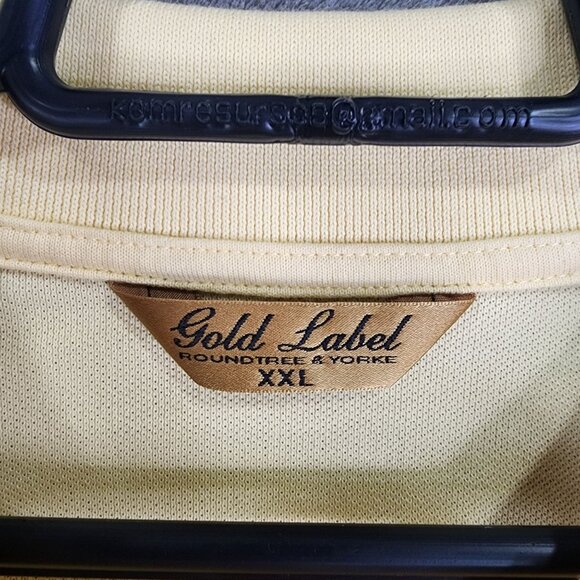 Mens Yellow Roundtree & Yorke Gold Label Polo Shirt Short Sleeve Size XXL - Picture 6 of 7